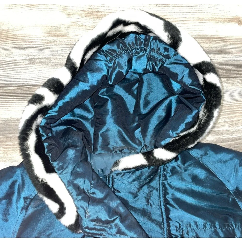 Vintage Expressions Contemporary Apparel‎ Girls 14 Winter Jacket Teal Zebra